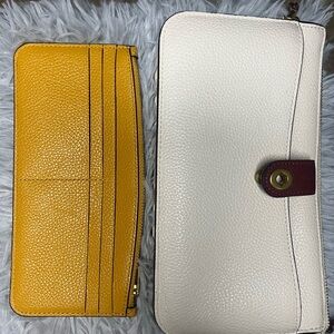 Coach Cream and Yellow Wallet Set